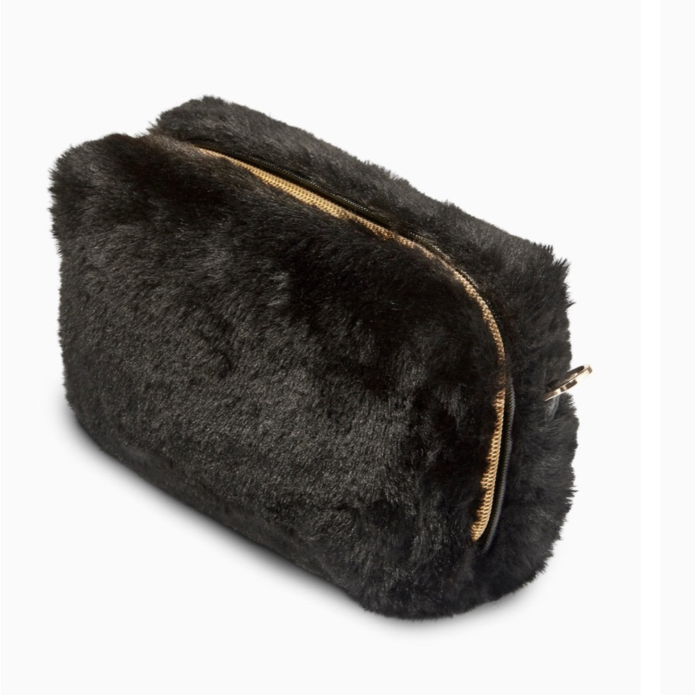 Stella & Dot Faux Fur Pouch with Crossbody Strap